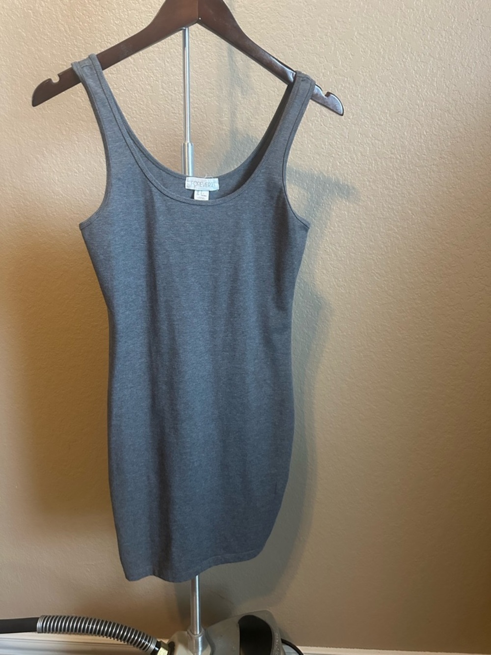 Gray Mini Dress - Scoop Neck